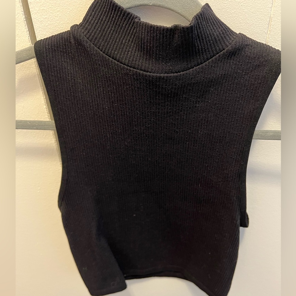 Black high neck tank top